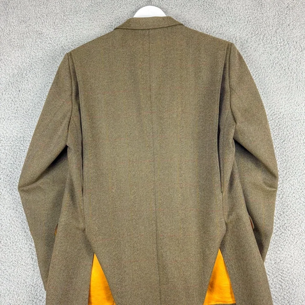 Magee Blazer Men 40 Brown Herringbone Tweed Wool Sport Coat Made Ireland Grandpa